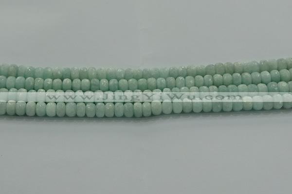 CAM1542 15.5 inches 5*8mm faceted rondelle peru amazonite beads