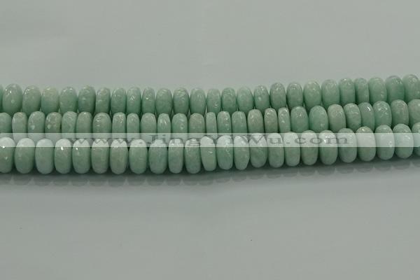 CAM1545 15.5 inches 8*14mm faceted rondelle peru amazonite beads