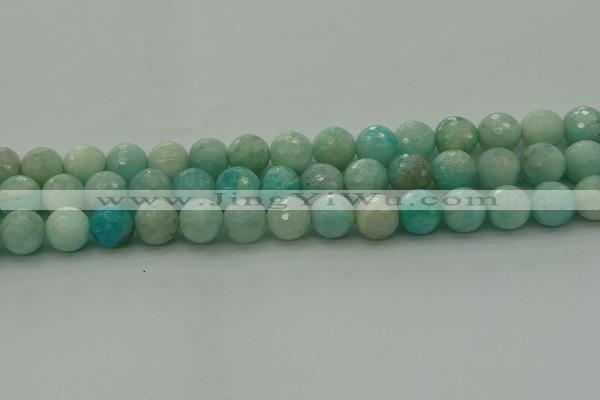 CAM1564 15.5 inches 12mm faceted round Russian amazonite beads