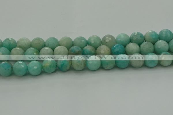 CAM1565 15.5 inches 14mm faceted round Russian amazonite beads