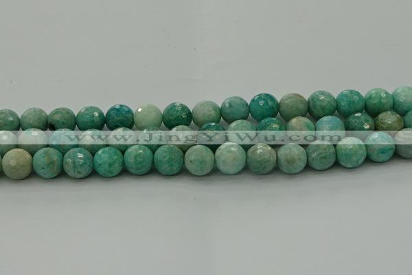CAM1583 15.5 inches 10mm faceted round Russian amazonite beads