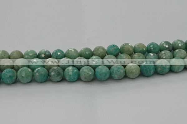 CAM1584 15.5 inches 12mm faceted round Russian amazonite beads