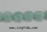 CAM159 15.5 inches 12mm carved flower amazonite gemstone beads