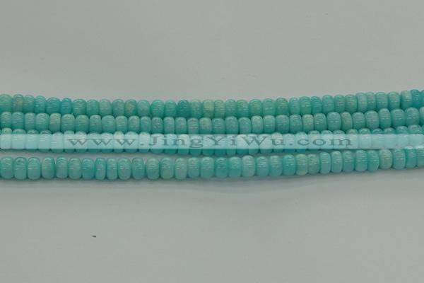 CAM1601 15.5 inches 4*6mm rondelle natural peru amazonite beads
