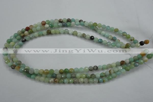 CAM161 15.5 inches 6mm faceted round amazonite gemstone beads