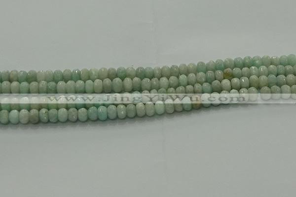 CAM1611 15.5 inches 4*6mm faceted rondelle peru amazonite beads
