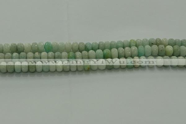 CAM1612 15.5 inches 5*8mm faceted rondelle peru amazonite beads