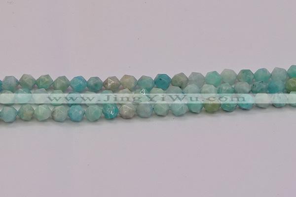CAM1622 15.5 inches 8mm faceted nuggets amazonite gemstone beads