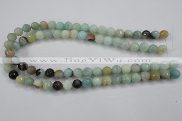 CAM163 15.5 inches 10mm faceted round amazonite gemstone beads