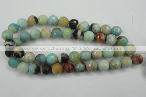 CAM167 15.5 inches 18mm faceted round amazonite gemstone beads