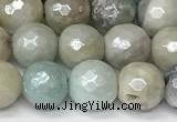 CAM1751 15 inches 8mm faceted round AB-color amazonite agate beads