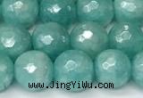 CAM1756 15 inches 8mm faceted round AB-color imitation amazonite agate beads