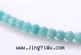 CAM25 4mm  faceted round natural amazonite stone beads Wholesale