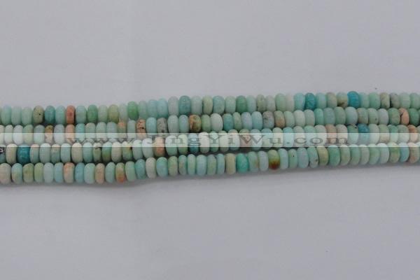 CAM328 15.5 inches 4*8mm rondelle natural peru amazonite beads