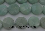 CAM363 15.5 inches 10mm faceted coin amazonite gemstone beads
