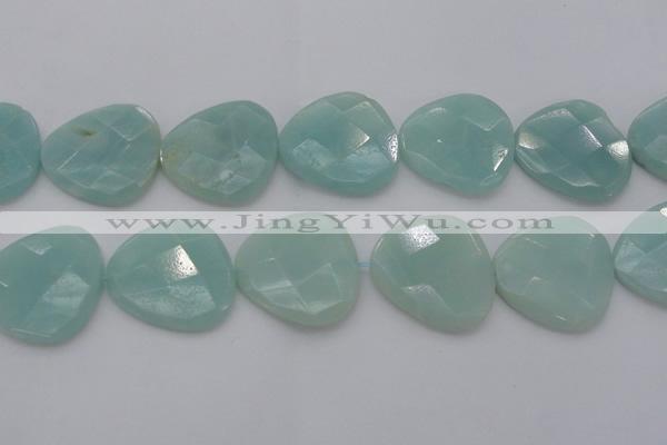 CAM367 15.5 inches 33*33mm faceted triangle amazonite beads