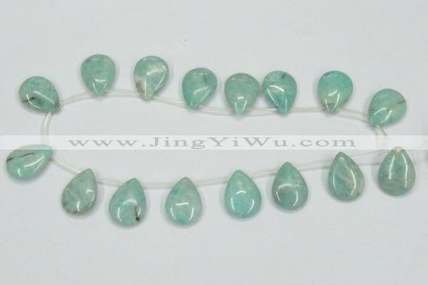 CAM417 15.5 inches 18*25mm flat teardrop natural russian amazonite beads