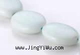 CAM42 15*20mm flat oval natural amazonite beads Wholesale