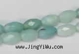 CAM604 15.5 inches 8*12mm faceted rice Chinese amazonite gemstone beads