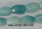 CAM609 15.5 inches 13*18mm faceted nugget Chinese amazonite beads