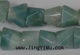 CAM612 15.5 inches 12*16mm pyramid Chinese amazonite gemstone beads