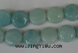 CAM619 15.5 inches 12mm flat round Chinese amazonite gemstone beads