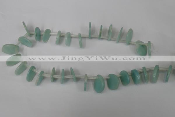 CAM635 Top-drilled 18*22mm leaf Chinese amazonite gemstone beads