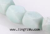 CAM85 faceted pebble 13*16mm natural amazonite beads wholesale