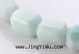 CAM86 16*17mm faceted pebble natural amazonite beads wholesale