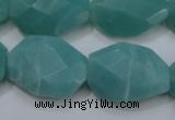 CAM968 15.5 inches 18*25mm twisted & faceted freefrom amazonite beads