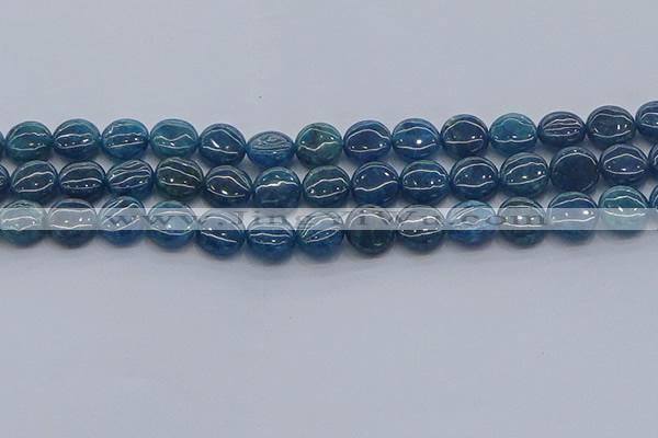 CAP381 15.5 inches 10mm flat round apatite gemstone beads