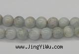 CAQ102 15.5 inches 8mm round AB grade natural aquamarine beads