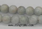 CAQ105 15.5 inches 14mm round AB grade natural aquamarine beads