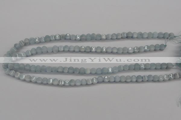 CAQ133 15.5 inches 6*6mm lantern natural aquamarine beads