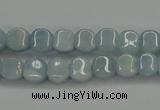 CAQ134 15.5 inches 7*7mm lantern natural aquamarine beads