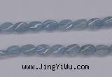CAQ147 15.5 inches 5*7mm twisted oval natural aquamarine beads