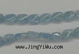 CAQ148 15.5 inches 6*8mm twisted oval natural aquamarine beads