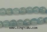 CAQ154 15.5 inches 8*8mm heart natural aquamarine beads