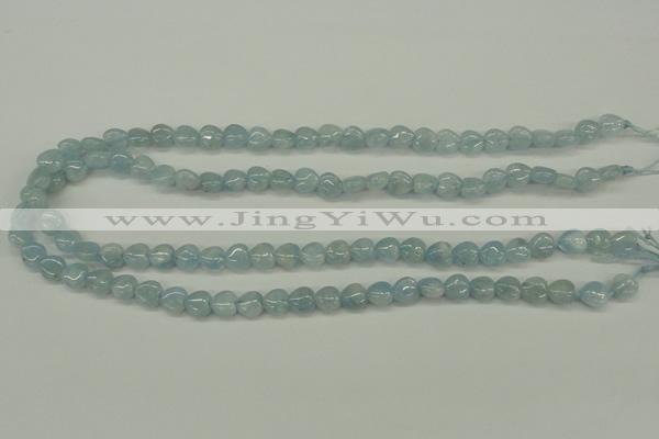 CAQ154 15.5 inches 8*8mm heart natural aquamarine beads