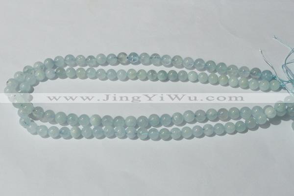 CAQ201 15.5 inches 8mm round natural aquamarine beads wholesale