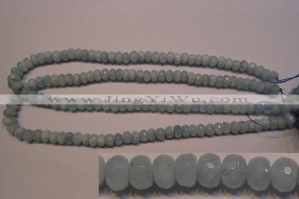 CAQ306 15.5 inches 5*8mm faceted rondelle natural aquamarine beads