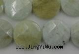 CAQ371 15.5 inches 20mm faceted coin natural aquamarine beads
