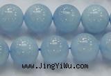 CAQ50 15.5 inches 14mm round natural aquamarine gemstone beads