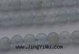 CAQ500 15.5 inches 4mm round natural aquamarine beads