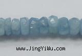 CAQ51 15.5 inches 6*12mm faceted rondelle natural aquamarine beads