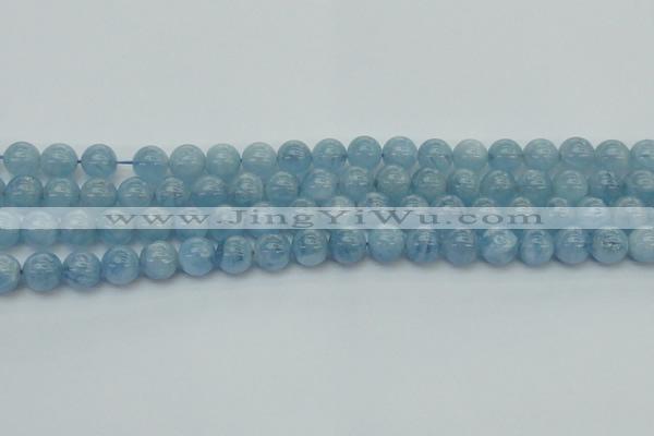CAQ529 15.5 inches 8mm round AA+ grade natural aquamarine beads