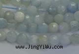 CAQ551 15.5 inches 4mm faceted round natural aquamarine beads