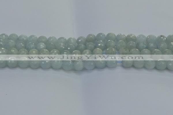CAQ561 15.5 inches 8mm faceted round natural aquamarine beads