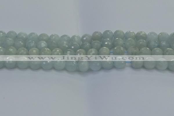 CAQ562 15.5 inches 10mm faceted round natural aquamarine beads
