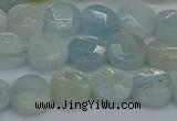 CAQ568 15.5 inches 7mm faceted coin natural aquamarine beads